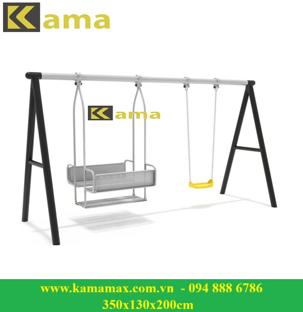 xích đu 2 chỗ mầm non thiết kế bền đẹp, chắc chắn
